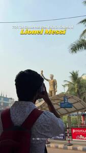 افتتاح بزرگترین مجسمه لیونل مسی در هند (ویدئو)