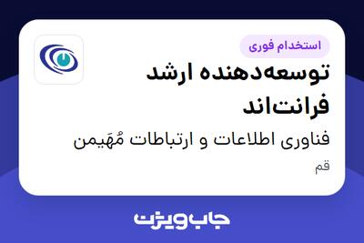  استخدام توسعه‌دهنده ارشد فرانت‌اند در فناوری اطلاعات و ارتباطات مُهَیمن