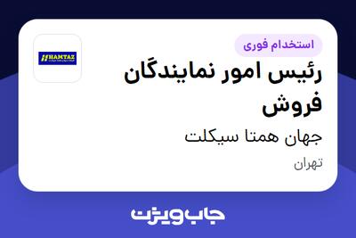  استخدام رئیس امور نمایندگان فروش در جهان همتا سیکلت
