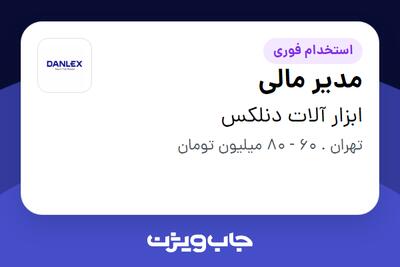  استخدام مدیر مالی در ابزار آلات دنلکس