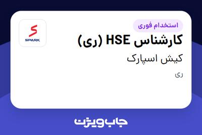  استخدام کارشناس HSE (ری) - آقا در کیش اسپارک
