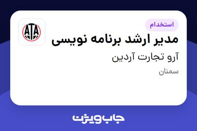  استخدام مدیر ارشد برنامه نویسی در آرو تجارت آردین