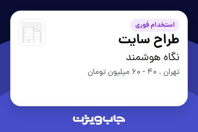  استخدام طراح سایت در نگاه هوشمند