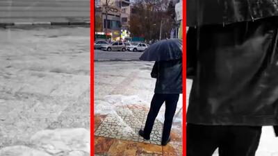  فیلم سفیدپوش شدن کرمانشاه پس از تگرگ