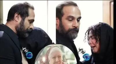  فیلم/ گریه های «شهره سلطانی» در آغوش همسرش در مراسم یادبود مادرش / روحش شاد و یادش گرامی باد