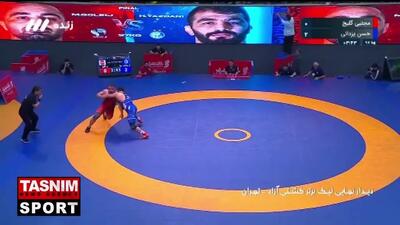 صحنه ای از مبارزه حسن یزدانی برابر مجتبی گلیج+ ویدئو