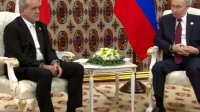  گفتگوی ولادیمیر پوتین و مسعود پزِشکیان، روسای جمهور روسیه و ایران در خصوص کریدور «شمال-جنوب»