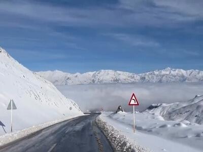 تصویری از جاده جدید طالقان پس از بارش برف
