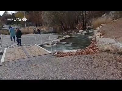  جوشیدن چشمه تاریخی طاق‌بستان در کرمانشاه