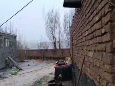  هوای برفی صبح امروز در روستای شکرتو شهرستان فریمان