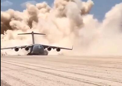 توانایی عجیب هواپیمای غول‌پیکر آمریکایی در تیک‌اف