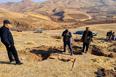 ساماندهی گورستان تاریخی که با باران پیدا شد