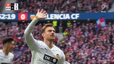 گل اول والنسیا به اتلتیکو مادرید (سوپرگل لوکاس بلتران)