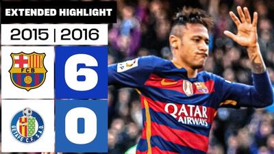 نوستالژی/ بارسلونا 6-0 ختافه (گلزنی مونیر الحدادی و مسی و دبل نیمار 16-2015)
