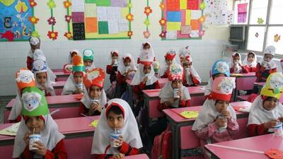 تا پایان آذر ماه شیر در همه مدارس توزیع می‌شود