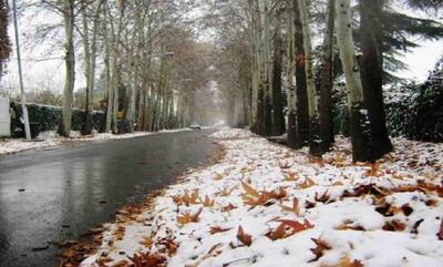  بارش پراکنده برف و باران در برخی مناطق همدان