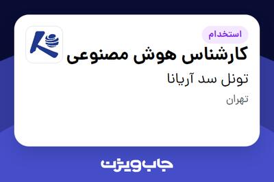  استخدام کارشناس هوش مصنوعی در تونل سد آریانا