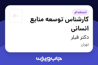  استخدام کارشناس توسعه منابع انسانی در دکتر فیلر