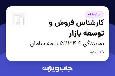  استخدام کارشناس فروش و توسعه بازار در نمایندگی 511344 بیمه سامان
