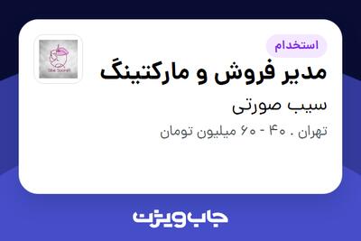  استخدام مدیر فروش و مارکتینگ در سیب صورتی