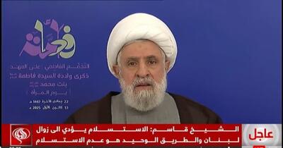  شیخ نعیم قاسم: تسلیم‌شدن به نابودی لبنان منجر می‌شود