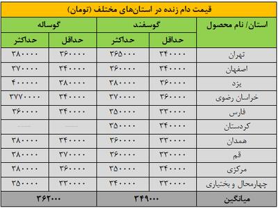 قیمت دام زنده امروز 22 اذر 1404 - سلام نو