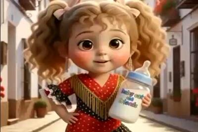 آواز شاد؛ رقص دختربچه با لباس مکزیکی و شیشه شیر به دست وسط خیابون بیین کیوتچه رو