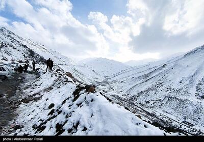 بارش برف در ارتفاعات تاریکدره همدان