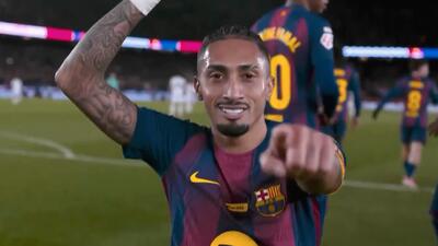 گل اول بارسلونا به اوساسونا توسط رافینیا