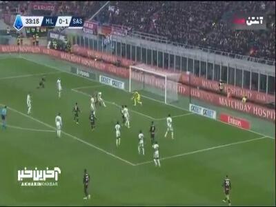 گل اول میلان توسط داویده بارتزاگی در دقیقه 34