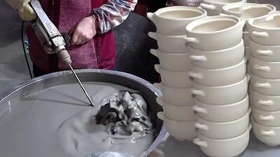  فرآیند تولید انبوه ماهیتابه در کارخانه کره‌ای (فیلم)