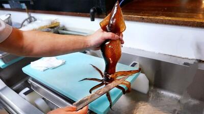  غذای خیابانی؛ تهیه ساشیمی با ماهی مرکب در توکیو (فیلم)