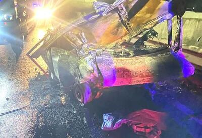  آتش سوزی خودروی پراید و جان باختن ۲ سرنشین در صومعه سرا