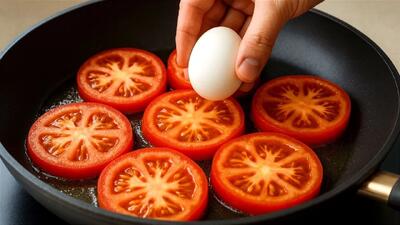  صبحانه ارزان با ۳ تخم مرغ و ۱ گوجه در چند دقیقه!
