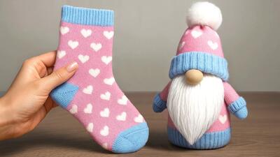  هر کسی می تواند این گنوم های ساده و بامزه را فقط با جوراب بسازد!