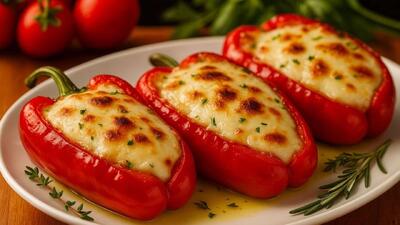  طرز تهیه فلفل دلمه ای شکم پر با مرغ / دستور ساده اما خاص و خوشمزه