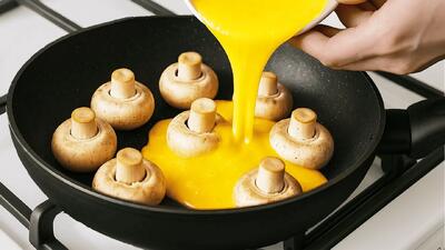  طرز تهیه صبحانه ۵ دقیقه ای با تخم مرغ و قارچ / من هر روز درستش می کنم