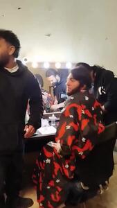 رپ خوانی امیرحسین فتحی با شایع در اتاق گریم