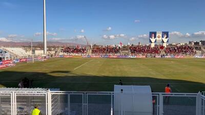 حال و هوای ورزشگاه بنیان دیزل قبل از شروع بازی تراکتور