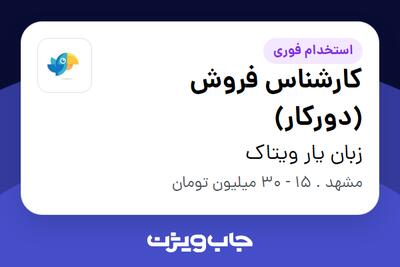  استخدام کارشناس فروش (دورکار) در زبان یار ویتاک