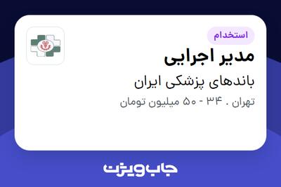  استخدام مدیر اجرایی - آقا در باندهای پزشکی ایران