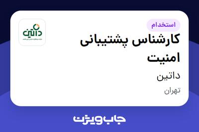  استخدام کارشناس پشتیبانی امنیت در داتین