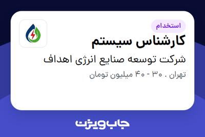  استخدام کارشناس سیستم در شرکت توسعه صنایع انرژی اهداف