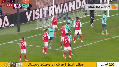 ارسال ضربه کرنر و برخورد توپ به دروازه‌بان؛ گل به خودی سم جانستون مقابل آرسنال (آرسنال 1-0 وولورهمپتون) - پارس فوتبال