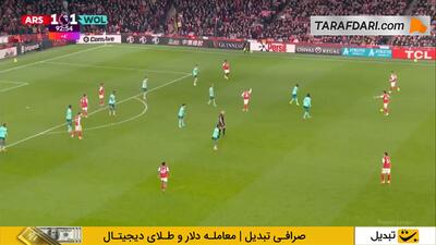 گل به خودی یرسون موسکرا و برتری آرسنال مقابل وولورهمپتون در دقیقه 4+90 (آرسنال 2-1 وولورهمپتون) - پارس فوتبال