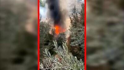  فیلم حمله پهپادی اسرائیل به خودرو در لبنان
