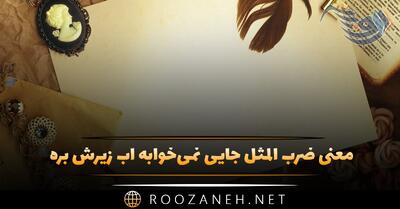  معنی ضرب المثل جایی نمی‌خوابه آب زیرش بره + حکایت و انشا