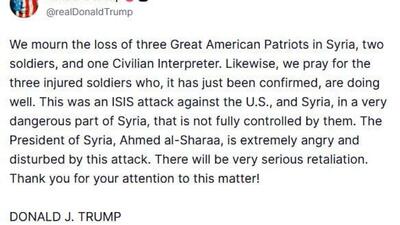 ترامپ پس از حمله داعش* به پالمیرا، قول انتقام داد