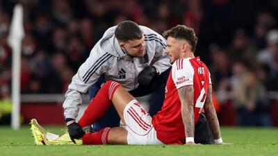 ضربه تازه مصدومیت به آرسنال؛ بن وایت نیمه نخست مقابل وولورهمپتون زمین‌گیر شد