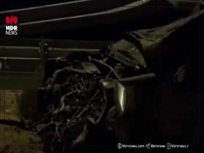 تصادف زنجیره‌ای سه خودرو در اتوبان قشم